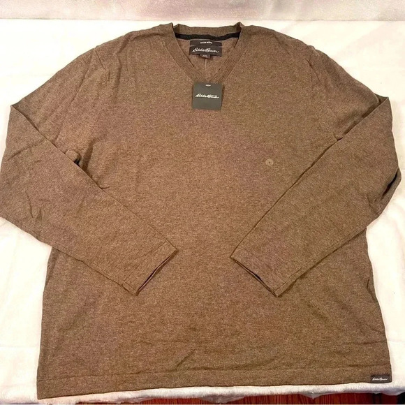 Eddie Bauer Men’s Large Cotton Merino Wool Pullover Sweater - Picture 1 of 10